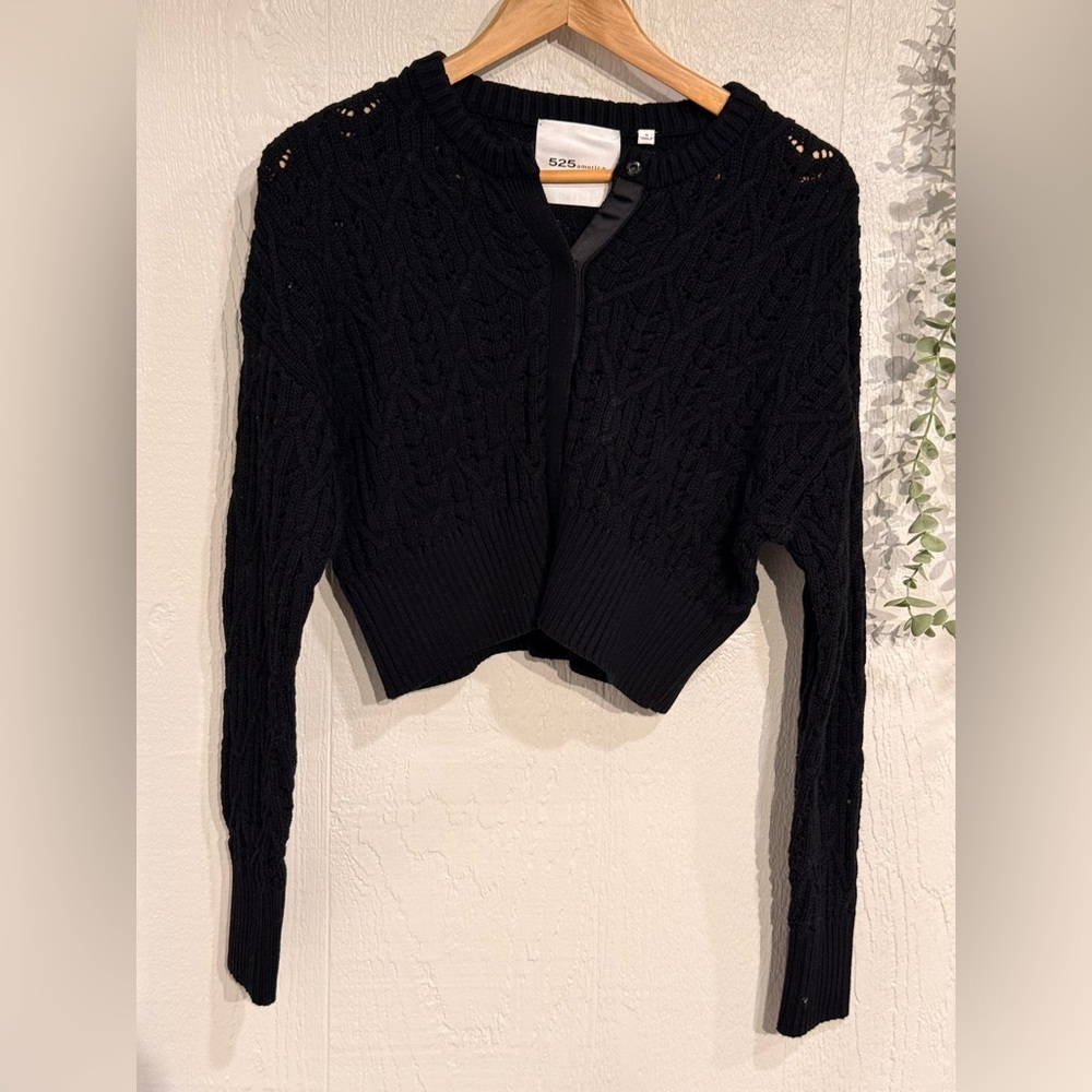 CROCHET KNIT Cardigan NWOT‎ black